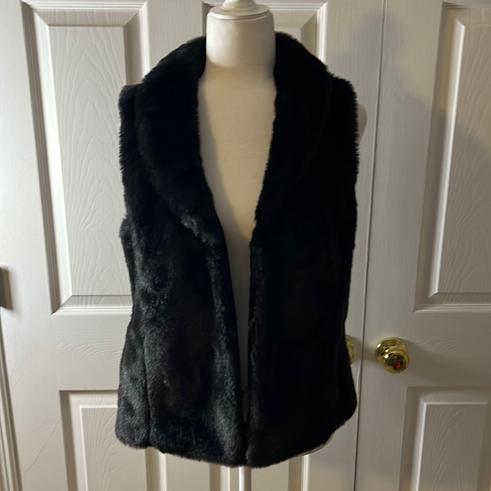 Michael Kors Black Faux Fur Vest